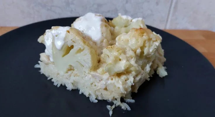 tejszínes sajtos rakott karfiol csirkemellel