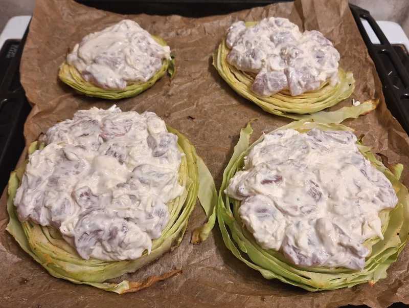 káposzta steak halmozás